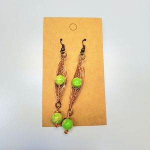 Handmade herringbone wire wrap earrings